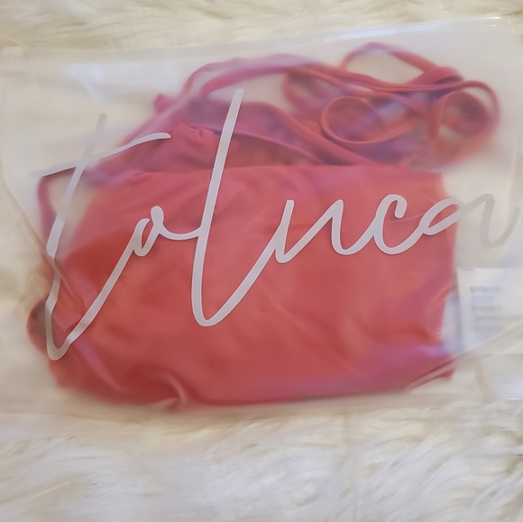 Toluca Swim Gwynne Lace-up Bandana Top - Scarlet - Picture 3 of 12